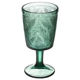 pokal-szklany-leaves-340-ml-zielony-tropikalny-wzor-grube-szklo