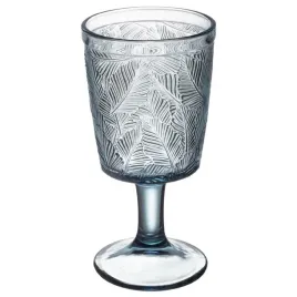 pokal-szklany-leaves-340-ml-niebieski-tropikalny-wzor-grube-szklo