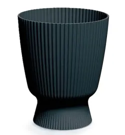 doniczka-plastikowa-okragla-oslonka-ryflowana-antracyt-22cm