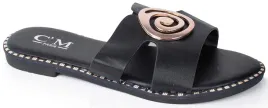 8877-czarne-skorzane-eleganckie-klapki-damskie-ozdoba-40
