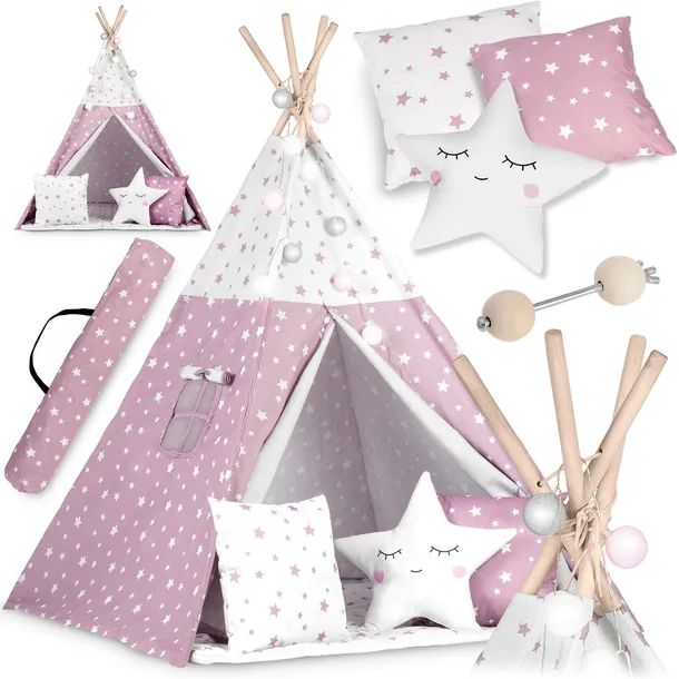tipi-namiot-dla-dzieci-teepee-lampki-poduszki