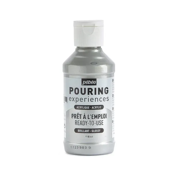 Farba akrylowa (bez rozcieńczania) Pouring PEBEO 118ml - 625 Silver