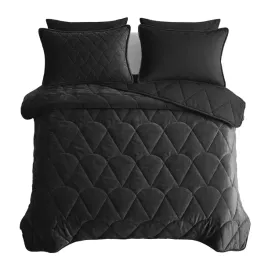 240x200-lazy-velvet-czarna-koldra-z-poszewkami-na-poduszke