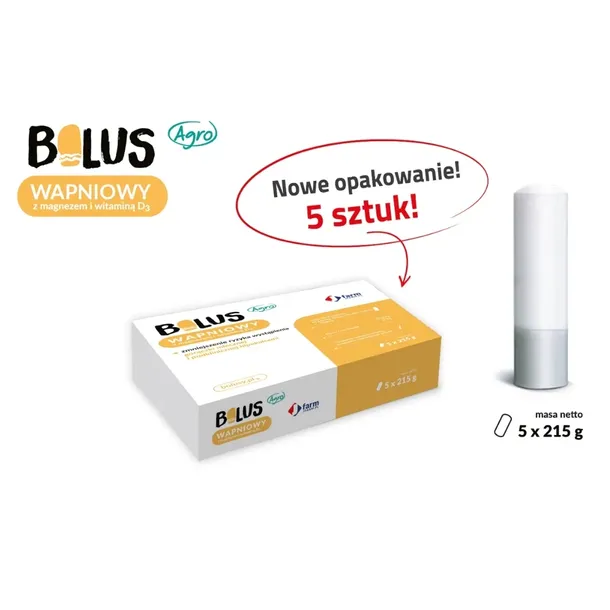 Bolus wapniowy z magnezem i witaminą D3 po porodzie dla krów JFarm 5szt