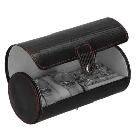 szkatulka-na-zegarki-czarna-carbon-organizer-z-2-przegrodkami
