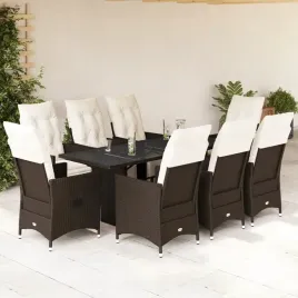 vidaxl-9-cz-zestaw-ogrodowych-mebli-bistro-z-poduszkami-brazowy