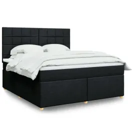 vidaxl-lozko-kontynentalne-z-materacem-czarne-tkanina-180x200-cm