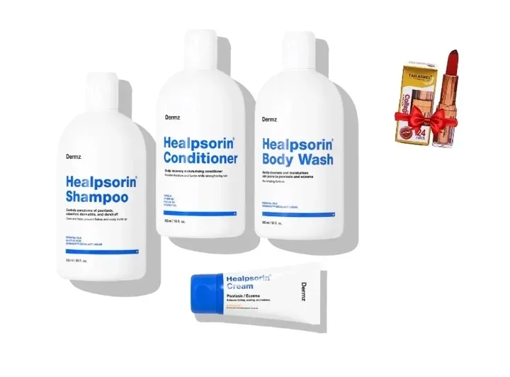 Zestaw Dermz Healpsorin szampon + odżywka + żel + krem + GRATIS POMADKA
