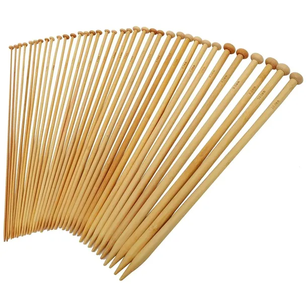 Druty Zestaw Drutów Do Robienia Na Drutach Bambusowe Zestaw 35 Cm 36 Szt.