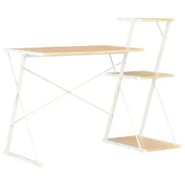 vidaxl-biurko-z-polka-bialo-debowe-116x50x93-cm