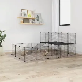 vidaxl-klatka-dla-zwierzat-z-bramka-36-paneli-czarna-35x35-cm-stal