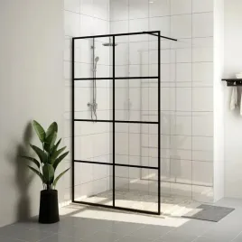 vidaxl-scianka-prysznicowa-przezroczyste-szklo-esg-100x195cm-czarna