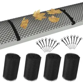 vidaxl-4-szt-siatki-ochronnej-do-rynny-z-mocowaniami-hdpe-108-m