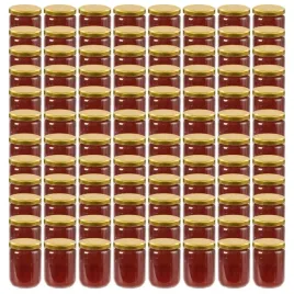 vidaxl-szklane-sloiki-na-dzem-zlote-pokrywki-96-szt-230-ml