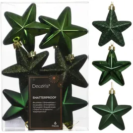 zawieszki-choinkowe-gwiazdki-ciemnozielone-75-cm-6-szt