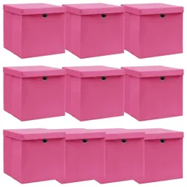 vidaxl-pudelka-z-pokrywami-10-szt-rozowe-32x32x32-cm-tkanina