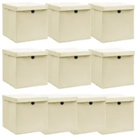 vidaxl-pudla-z-pokrywami-10-szt-kremowe-32x32x32-cm-tkanina