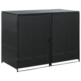 vidaxl-oslona-na-2-kosze-na-smieci-polirattan-czarna-148x80x111-cm