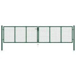 vidaxl-brama-ogrodzeniowa-z-siatki-stalowa-390-x-100-cm-zielona
