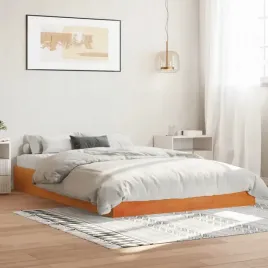 vidaxl-rama-lozka-bez-materaca-woskowy-braz-160x200-cm-lita-sosna