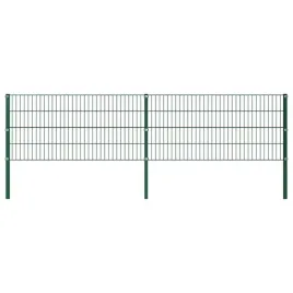 vidaxl-panel-ogrodzeniowy-ze-slupkami-zelazny-34-x-08-m-zielony