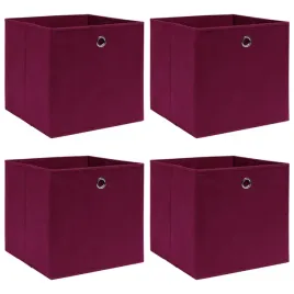 vidaxl-pudelka-4-szt-ciemnoczerwone-32x32x32-cm-tkanina