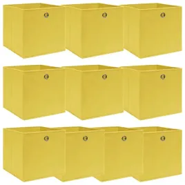 vidaxl-pudelka-10-szt-zolte-32x32x32-cm-tkanina