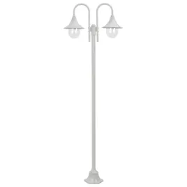 vidaxl-latarnia-ogrodowa-2-punktowa-220-cm-aluminium-e27-biala
