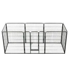 vidaxl-kojec-dla-psow-8-paneli-stalowy-czarny-80-x-100-cm