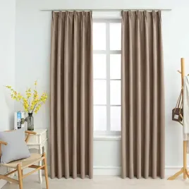 vidaxl-zaslony-zaciemniajace-z-haczykami-2-szt-taupe-140x245-cm