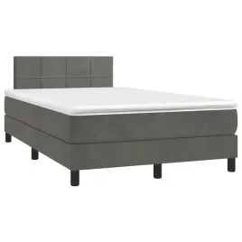 vidaxl-lozko-kontynentalne-z-materacem-i-led-ciemnoszare-120x190-cm