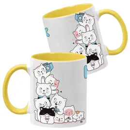 kubek-ceramiczny-330-ml-zolty-urocze-kotki-koty-wzory-twoje-imie