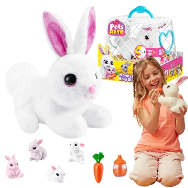 Zuru Pets Alive Interaktywny Królik Mama Bunny Surprise z króliczkami