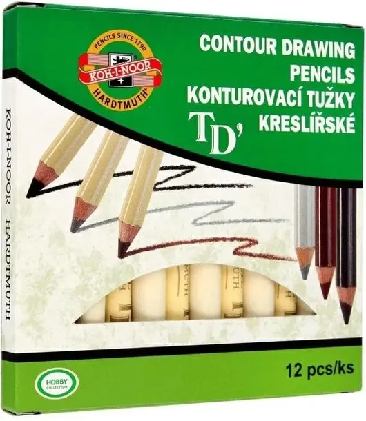KREDKA CZESKA Konturówka do oczu- Czarny 12szt (pudełko)