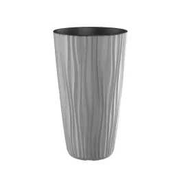 donica-okragla-z-wkladem-etna-jasno-szara-mala-prazkowana-pionowo-o28cm