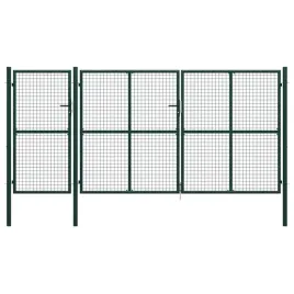 vidaxl-brama-ogrodzeniowa-stalowa-400-x-150-cm-zielona
