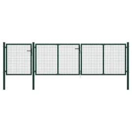 vidaxl-brama-ogrodzeniowa-stalowa-400-x-100-cm-zielona