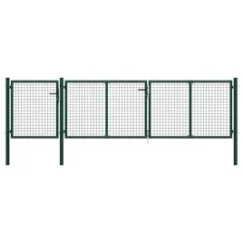 vidaxl-brama-ogrodzeniowa-stal-400-x-75-cm-zielona