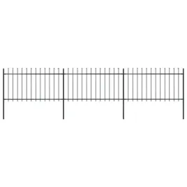 vidaxl-ogrodzenie-z-pretow-z-grotami-stalowe-51-x-1-m-czarne