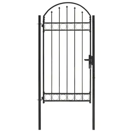 vidaxl-furtka-ogrodzeniowa-z-lukiem-100x250-cm-czarna
