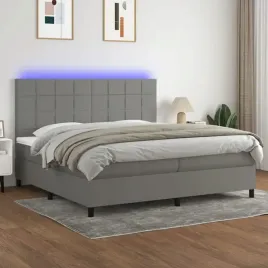 vidaxl-lozko-kontynentalne-z-materacem-ciemnoszara-tkanina-200x200cm