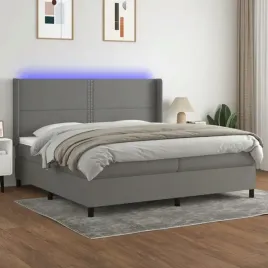 vidaxl-lozko-kontynentalne-z-materacem-ciemnoszara-tkanina-200x200cm