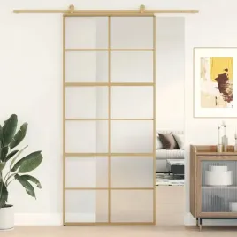 vidaxl-drzwi-przesuwne-zlote-90x205-cm-mrozone-szklo-esg-aluminium