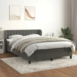 vidaxl-lozko-kontynentalne-z-materacem-ciemnoszara-aksamit-140x190cm