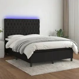vidaxl-lozko-kontynentalne-z-materacem-czarne-140x200-cm-tkanina