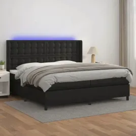 vidaxl-lozko-kontynentalne-z-materacem-i-led-czarna-ekoskora-200x200cm