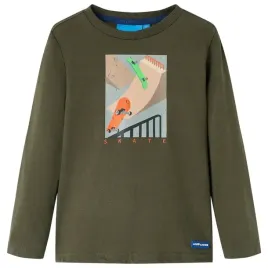 koszulka-dziecieca-z-dlugimi-rekawami-khaki-128