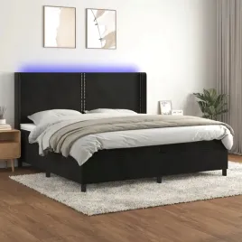 vidaxl-lozko-kontynentalne-z-materacem-i-led-czarny-aksamit-200x200cm