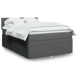 vidaxl-lozko-kontynentalne-z-materacem-ciemnoszara-tkanina-160x200-cm