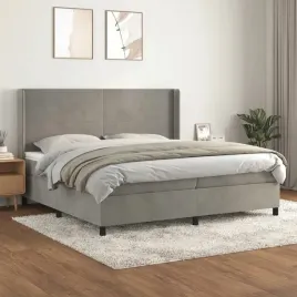 vidaxl-lozko-kontynentalne-z-materacem-jasnoszare-aksamit-200x200cm